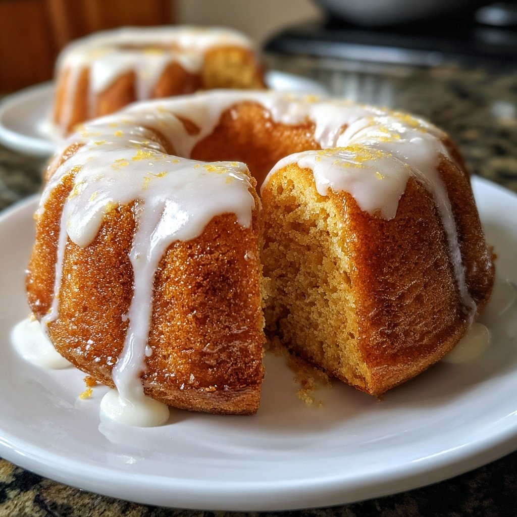 Zitronenkuchen mit Frischkäseglasur