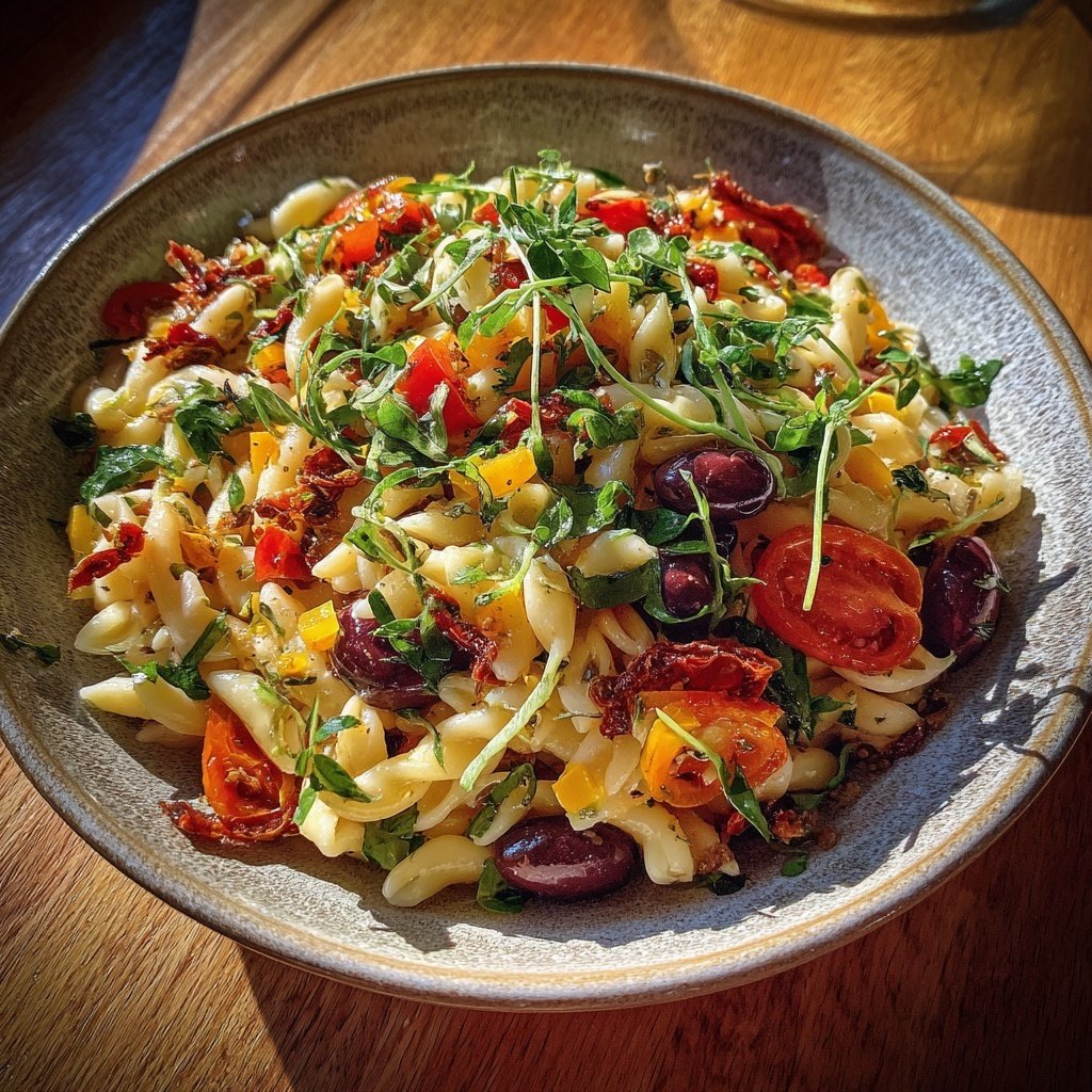 Mediterraner Nudelsalat Mit Kapern Beeren