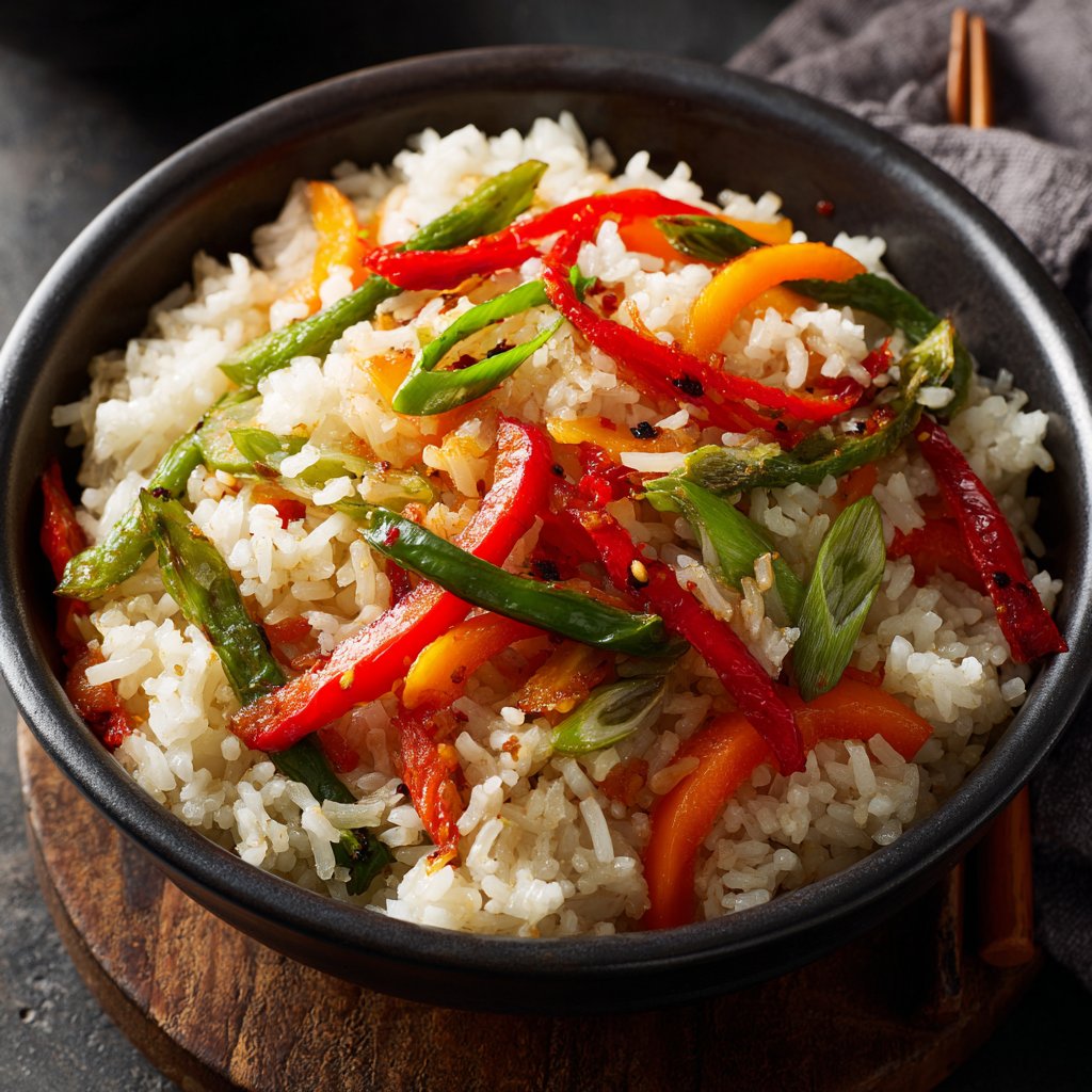 Abendessen mit Reisgericht