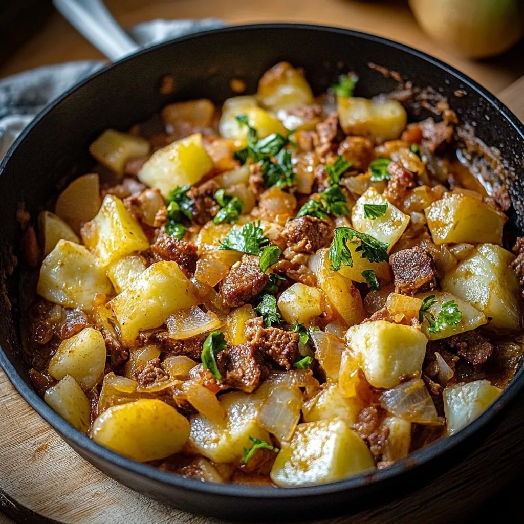 Herzhafte Spitzkohl-Kartoffel-Pfanne mit Hackfleisch