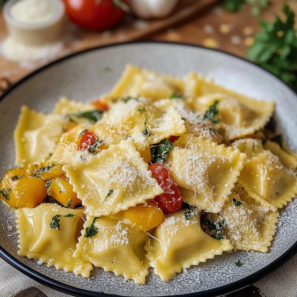 Bunte Ravioli-Gemüse-Pfanne