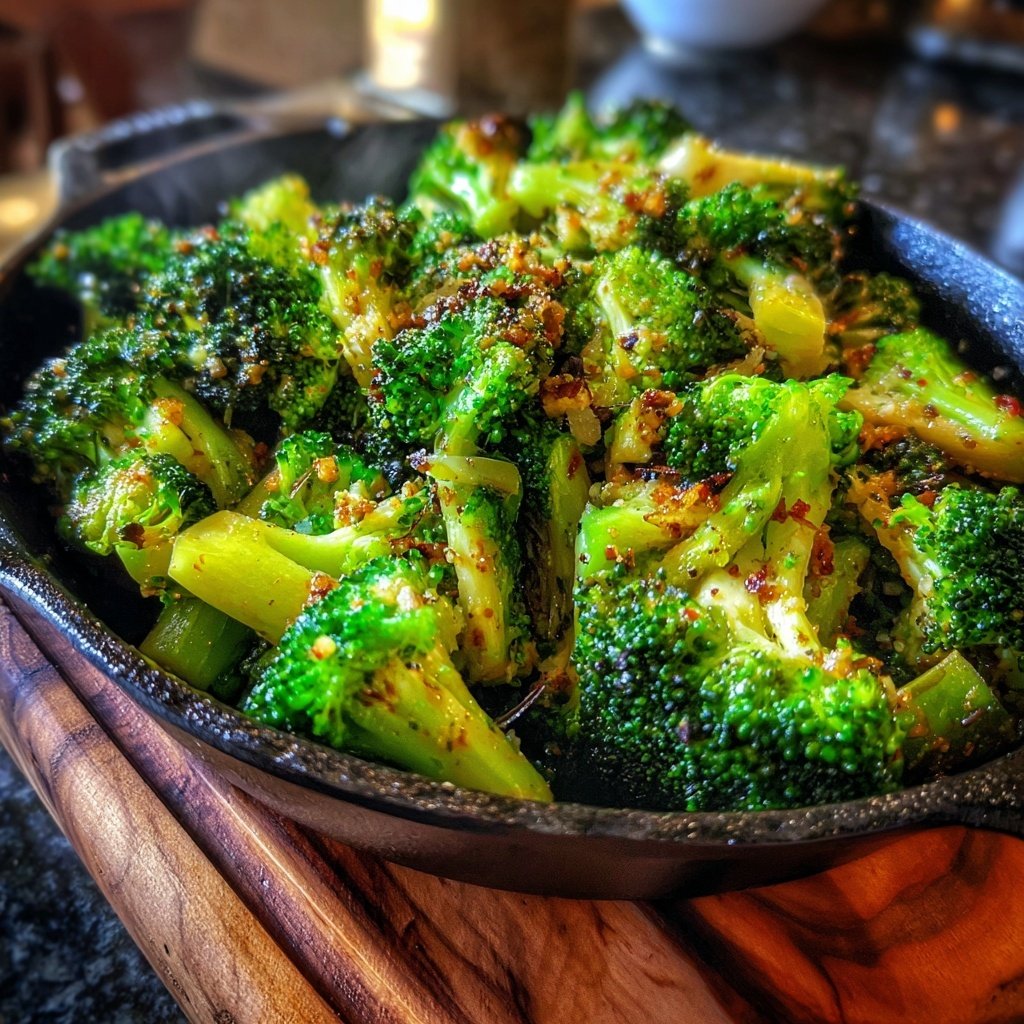 Brokkoli Pfanne Mit Knoblauch