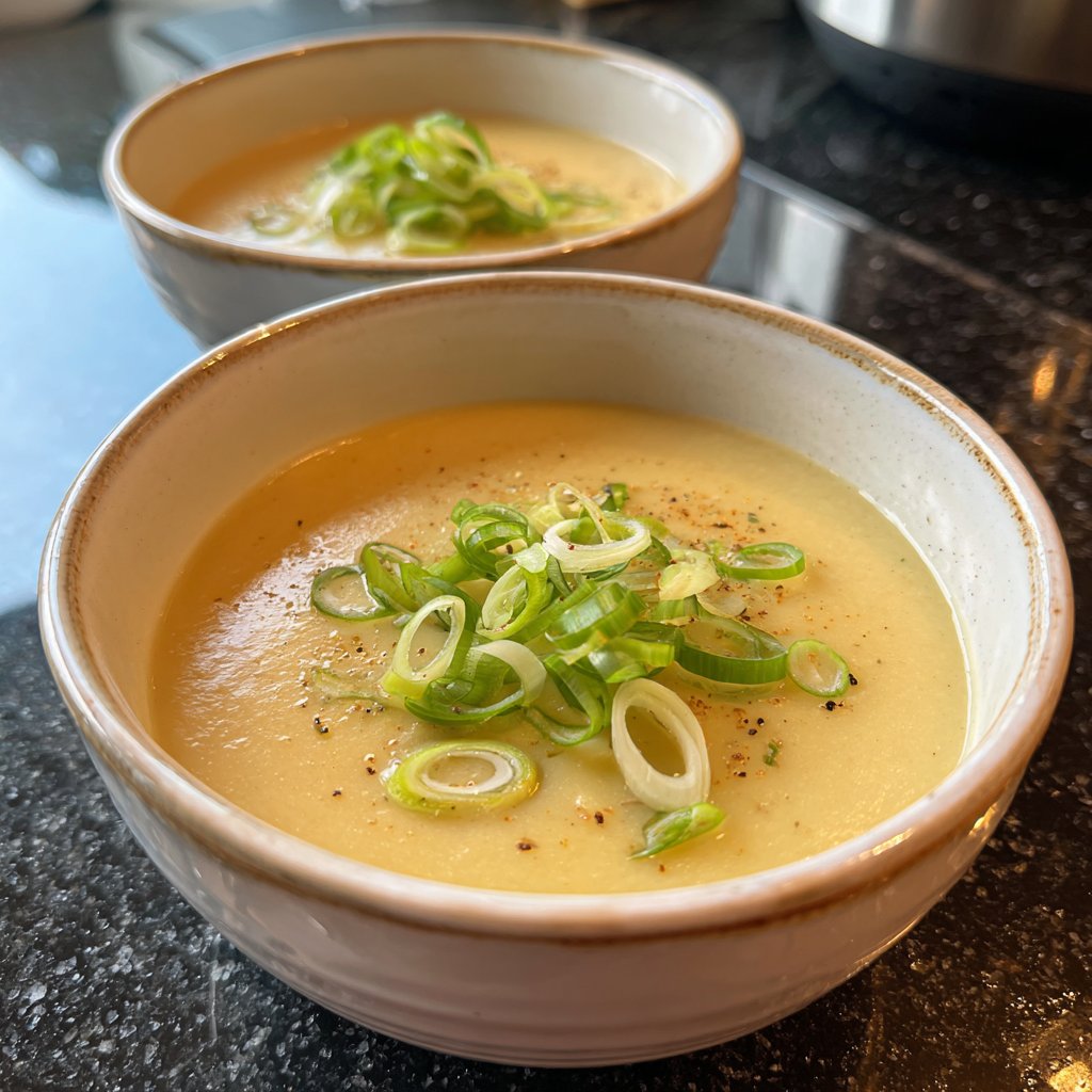 Blumenkohlsuppe mit Lauchzwiebeln