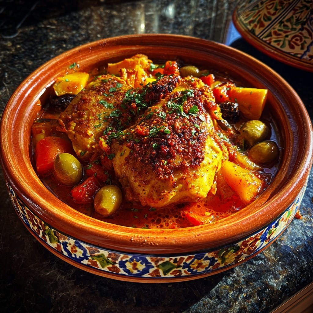 Internationale Küche Marokkanisches Hähnchen-Tagine