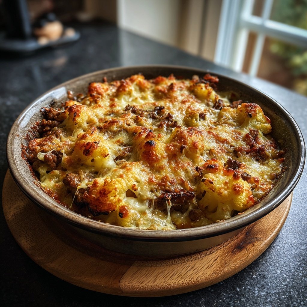 Blumenkohl Auflauf Mit Hackfleisch Und Käse