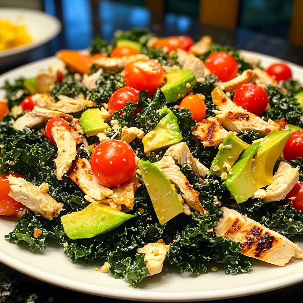 Gesunder Grünkohl-Hühnchensalat