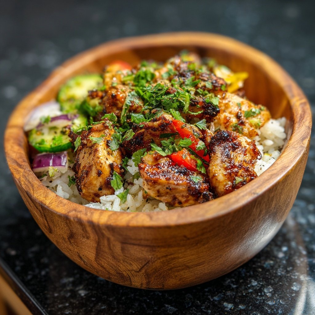 Kalorienarme Hähnchen Bowl Mit Reis