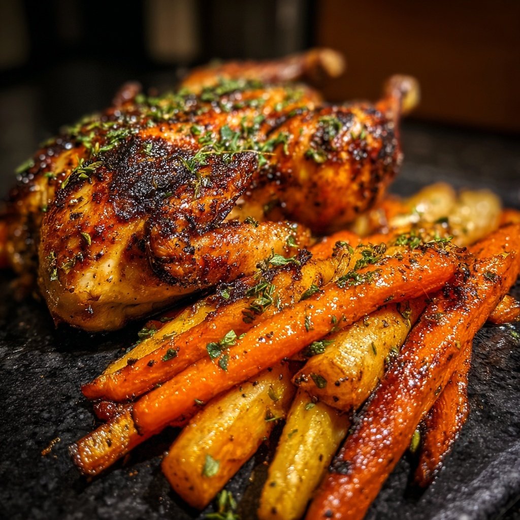 Kalorienarmes Hähnchen Mit Ofen Karotten