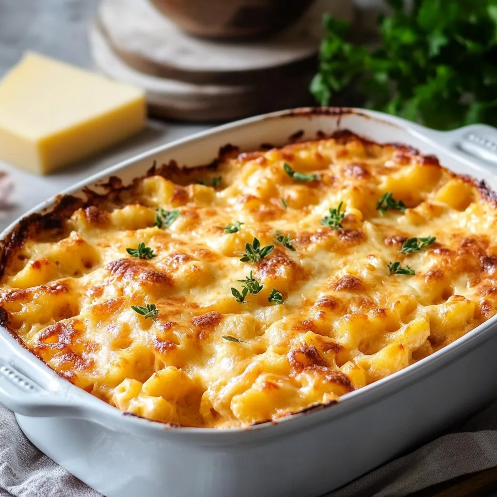 Einfacher Nudelauflauf mit Schinken & Käse