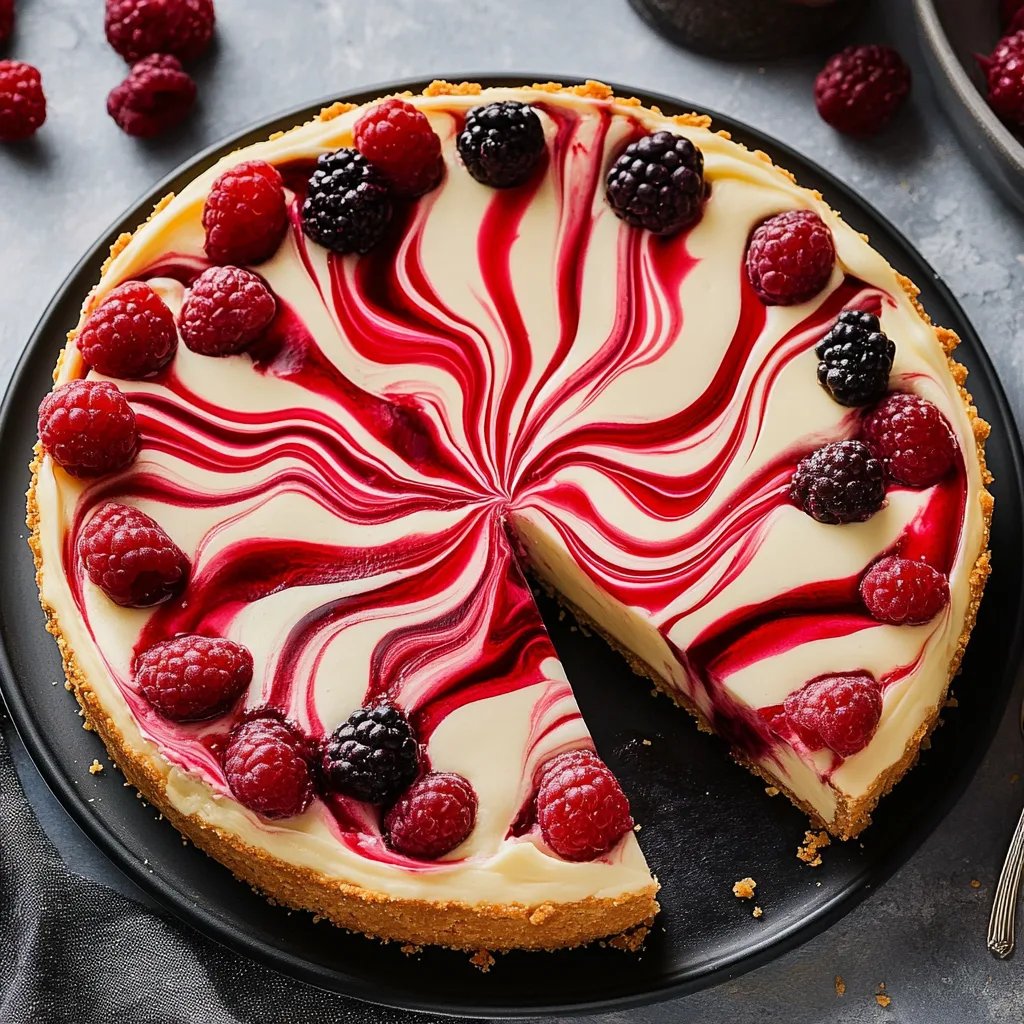 Erdbeer-Swirls-Käsekuchen