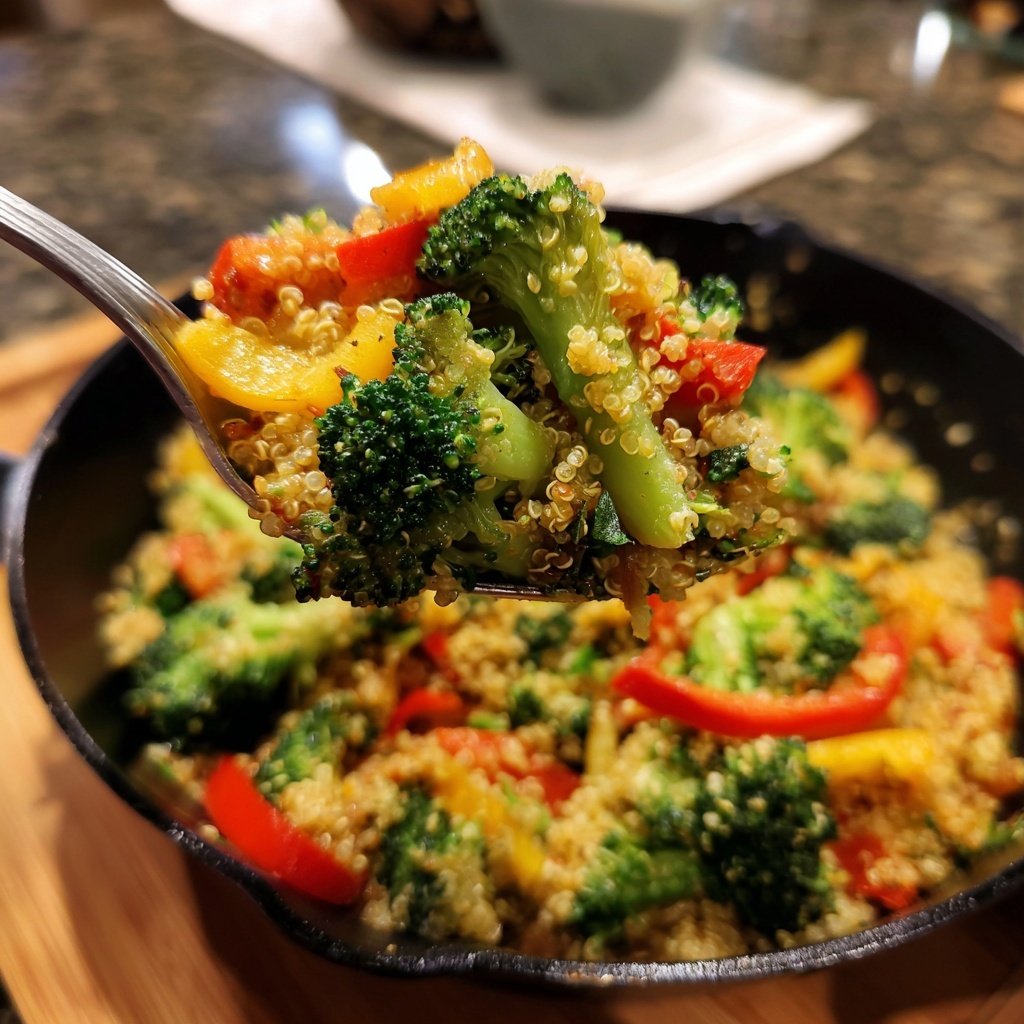 Brokkoli Quinoa Pfanne Proteinreich