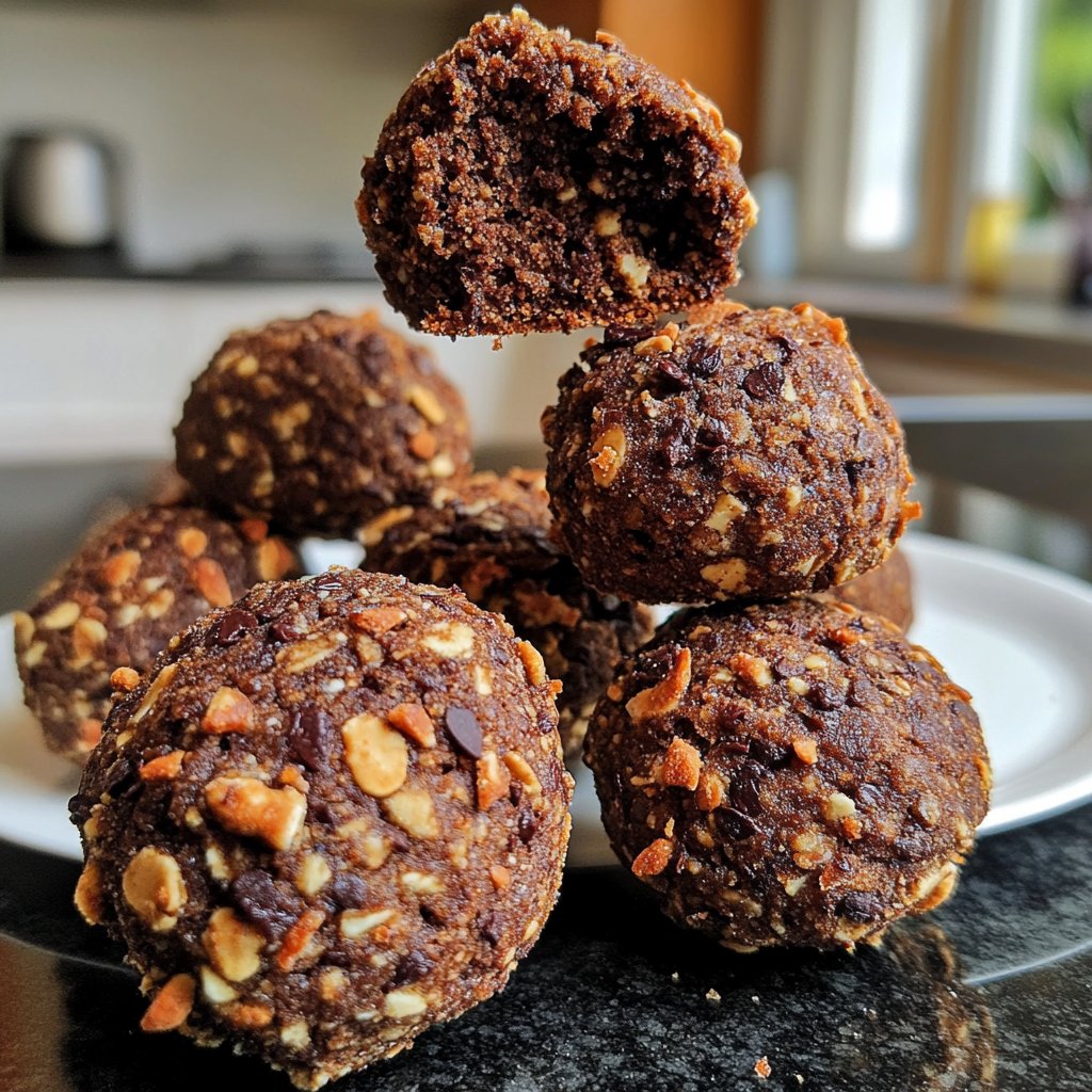 Protein Bällchen mit Kakao Nibs