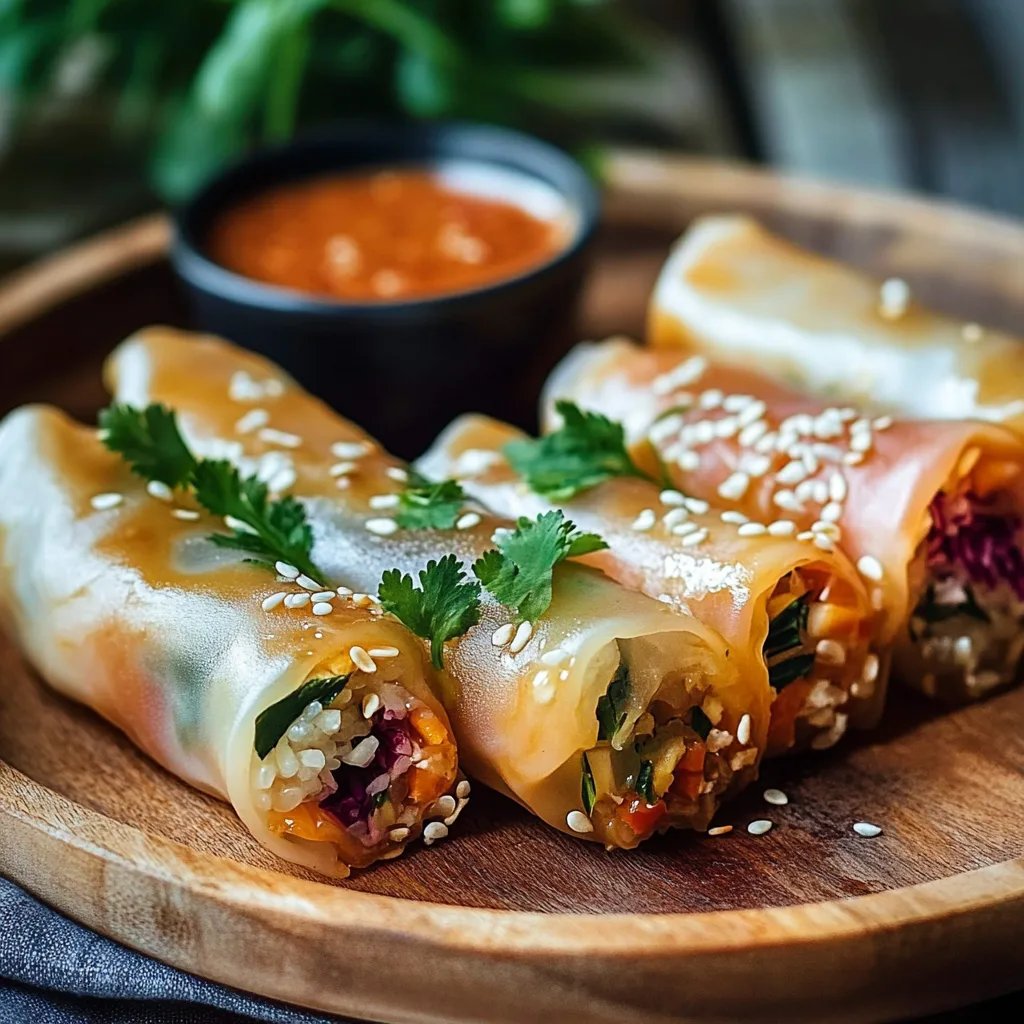 Leckere Sommerrollen mit Erdnussdip