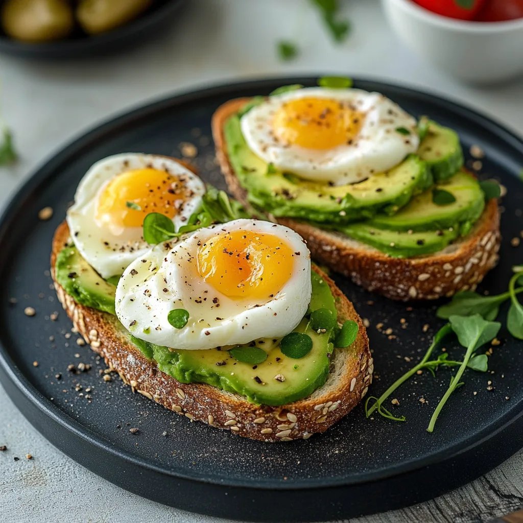 Avocado-Toast mit pochierten Eiern