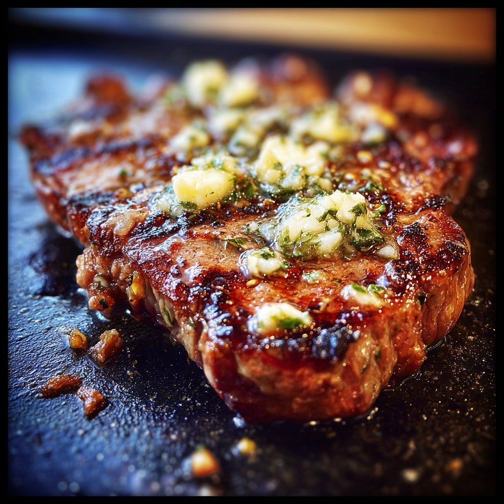 Gegrilltes Rumpsteak Mit Knoblauchbutter