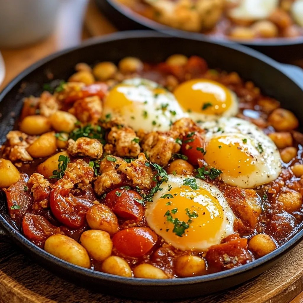 Spanische Bohnen und Eier