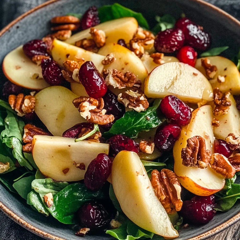 Erfrischender knackiger Apfel-Cranberry-Walnuss-Salat