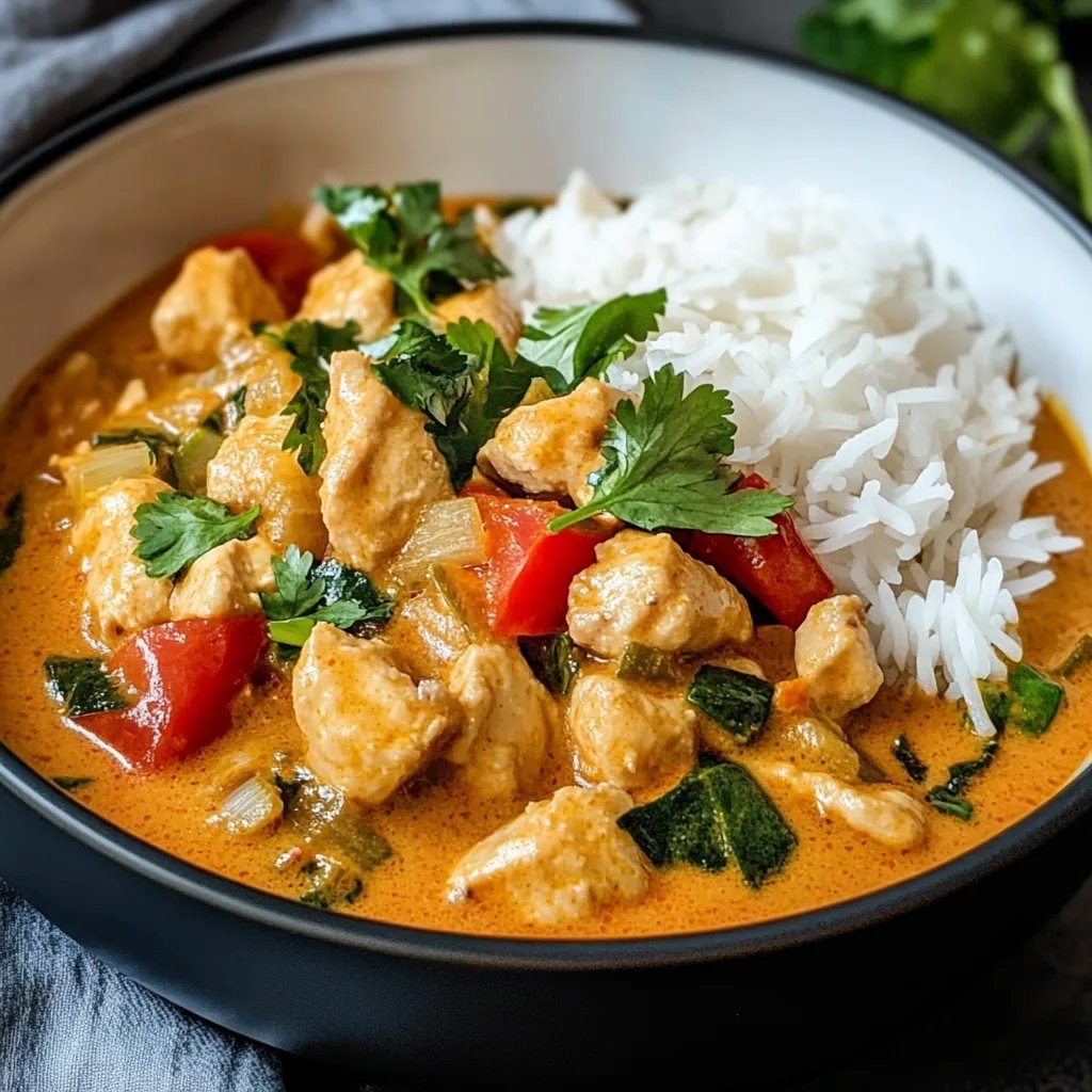 Thai Erdnuss Curry Hähnchen